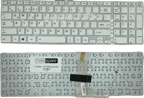 Toshiba Satellite C55-A-1Q0, C55-A-1Q1, C55-A-1Q2, C55-A-1Q3 Uyumlu Notebook Klavye Beyaz TR