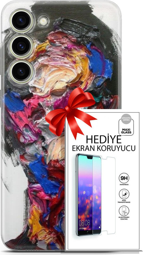 Samsung Galaxy S23 Plus Kılıf Orijinal Seri Soul 02 Sanatsal Kapak Ve Ekran Koruyucu