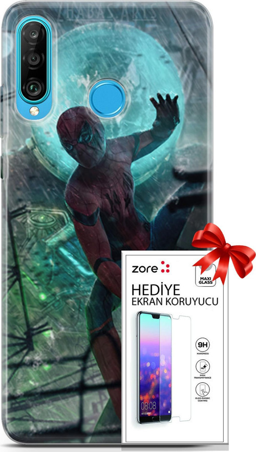 Huawei P30 Lite Kılıf Orijinal Seri Supers 19 Marvel Movie Tam Koruma Kılıf + Ekran Koruyucu