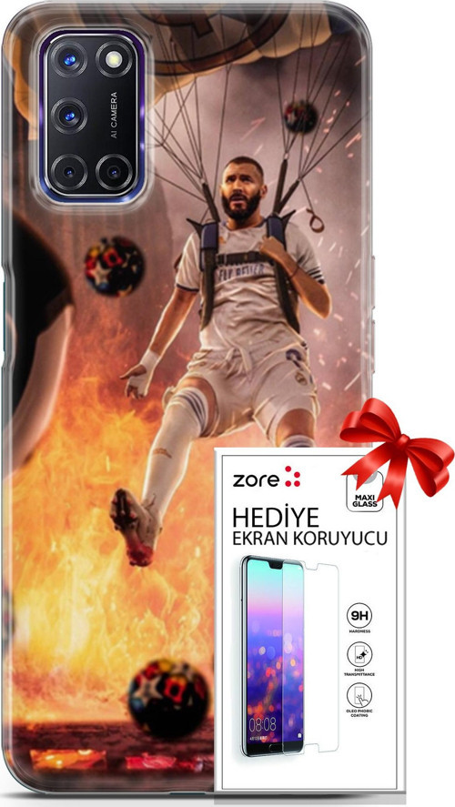 Oppo A72 Kılıf Orijinal Seri Supers 03 Karim Benzema Real Madrid Arka Kapak + Ekran Koruyucu