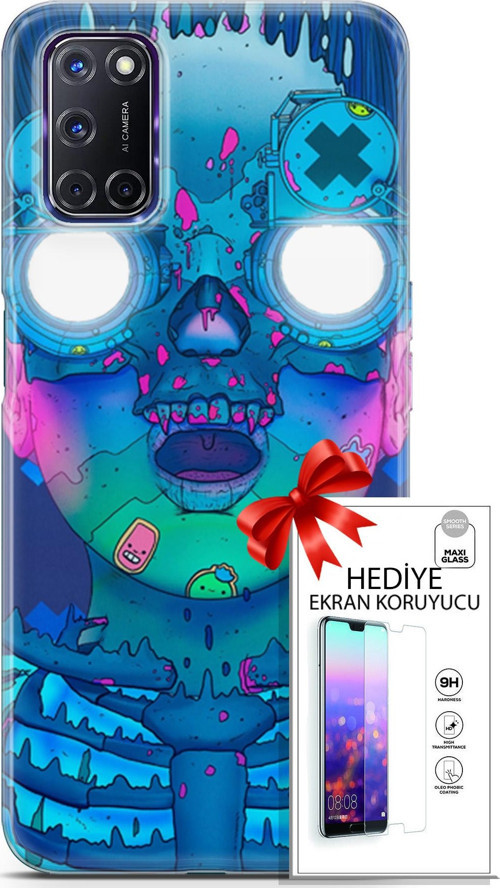 Oppo A72 Kılıf Orijinal Seri Algorand 14 Robotika Cover Kılıf + Ön Ekran Koruyucu
