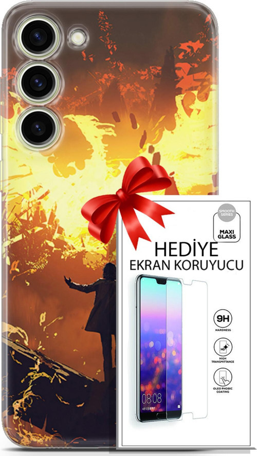 Samsung Galaxy S23 Plus Kılıf Orijinal Seri Neo 13 Mor Panter Fortnite Case Kapak Ekran Koruyucu
