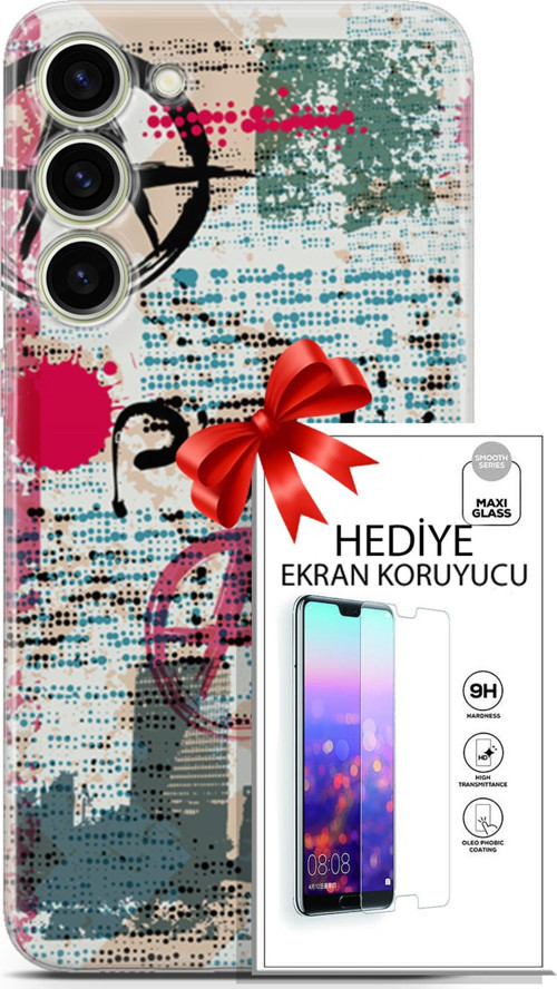 Samsung Galaxy S23 Plus Kılıf Orijinal Seri Punky 12 Punk Duvar Yazıları Tasarım Kılıf + Ekran Koruyucu