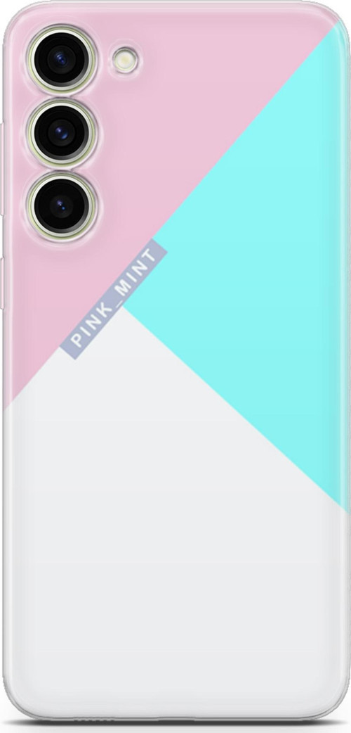 Samsung Galaxy S23 Plus Kılıf Orijinal Seri Typo 08 Pink Mint Baskılı Kılıf