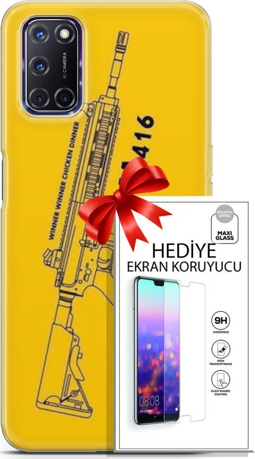Oppo A72 Kılıf Orijinal Seri Pubg 28 M416 İz Bırakmayan Kılıf + Ön Ekran Koruyucu