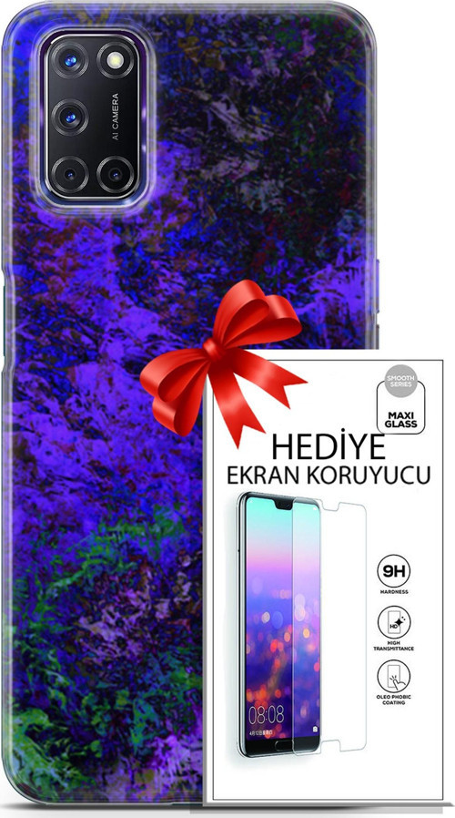 Oppo A72 Kılıf Orijinal Seri Nature 30 Mor Tonlar Kenarları Şeffaf Kapak Ve Ekran Koruyucu