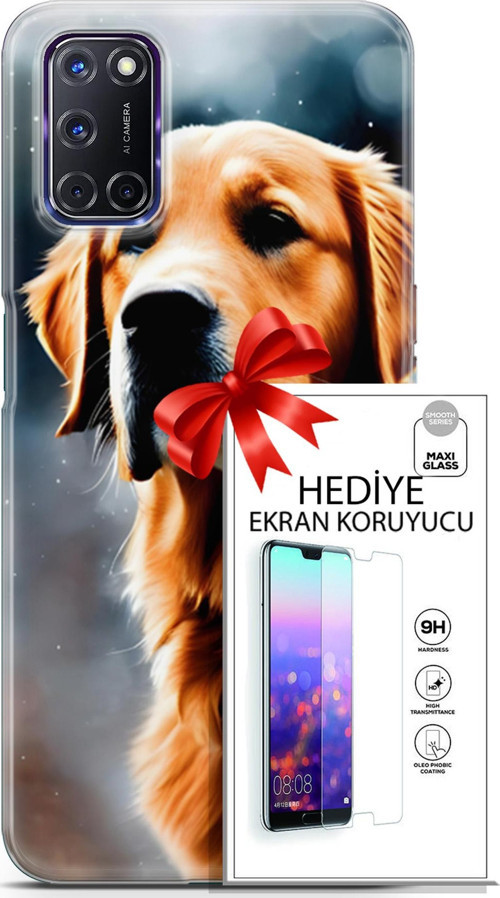 Oppo A72 Kılıf Orijinal Seri Dogs 16 Golden Retriever Hediyelik Kılıf Ve Ekran Koruyucu