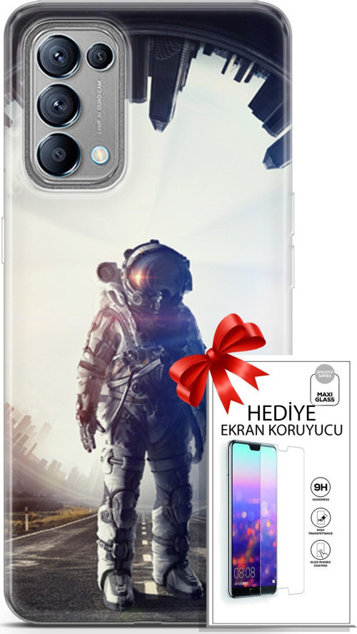 Oppo Reno 5 Kılıf Orijinal Seri Algorand 22 Astro Kap + Ekran Koruyucu