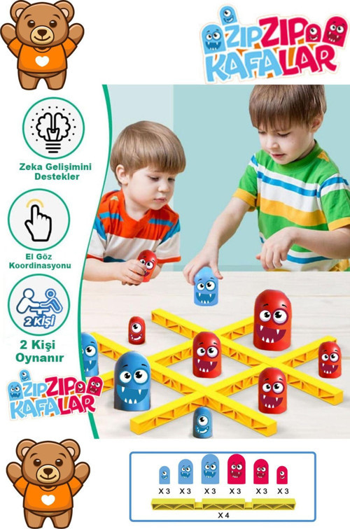 Eğitici Montessori Oyuncaklar - Zıp Zıp Kafalar Zeka Ve Strateji Oyunu - Eğitici Oyuncak