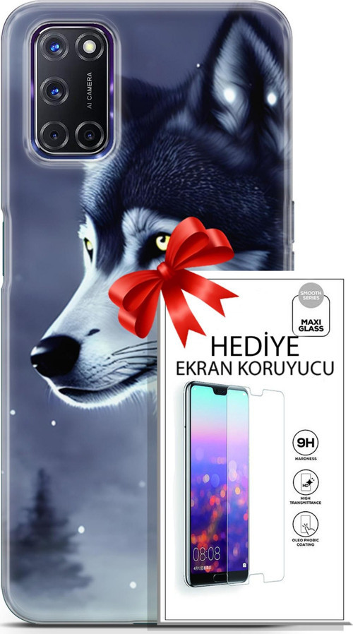 Oppo A72 Kılıf Orijinal Seri Dogs 06 Yalnız Kurt Koruyucu Kapak Ekran Koruyucu