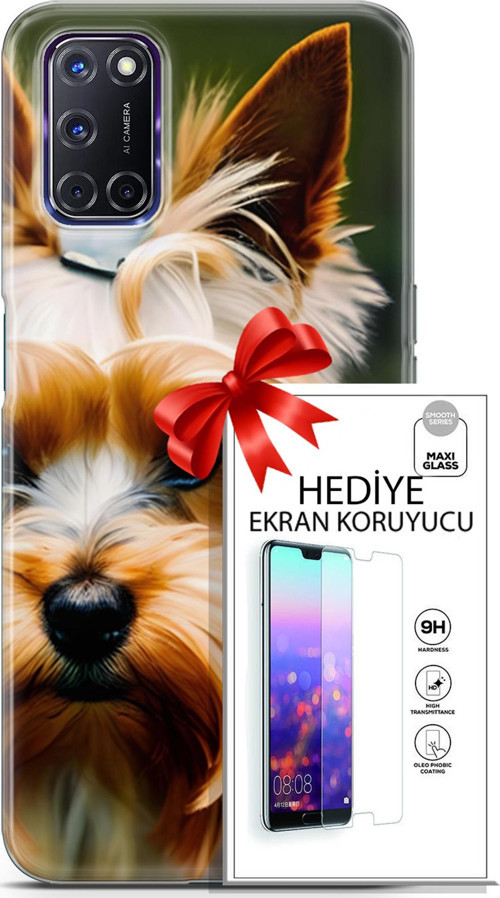 Oppo A72 Kılıf Orijinal Seri Dogs 13 Yorkshire Terriyer Case Kapak Ekran Koruyucu