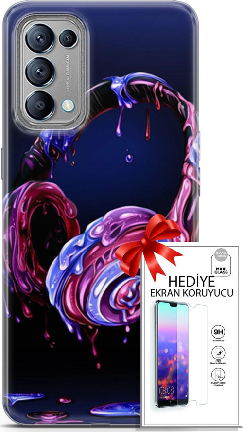 Oppo Reno 5 Kılıf Orijinal Seri Cardano 14 Kulaklık Cover Kılıf + Ön Ekran Koruyucu