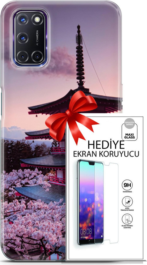 Oppo A72 Kılıf Orijinal Seri Fantasy 04 Arakurayama Sengen Silikon Kılıf + Ekran Koruyucu Full Koruma