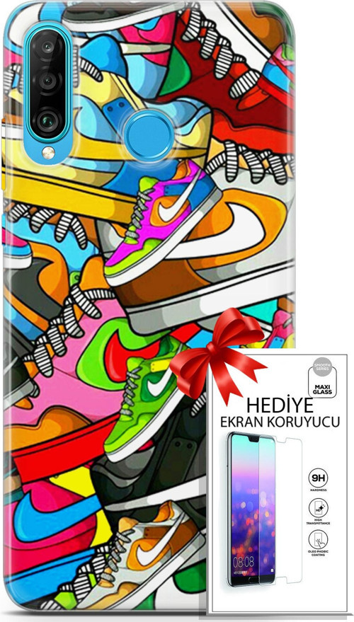 Huawei P30 Lite Kılıf Orijinal Seri Bounce 25 Jess Dawson Soyulmayan Kılıf + Ekran Koruyucu Full Koruma