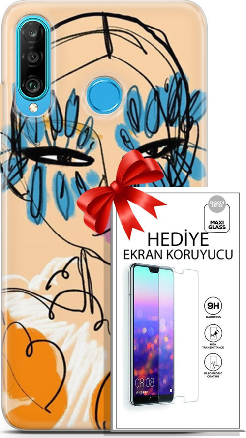 Huawei P30 Lite Kılıf Orijinal Seri Soul 24 Uzakdoğulu Darbe Emici Kılıf + Ekran Koruyucu