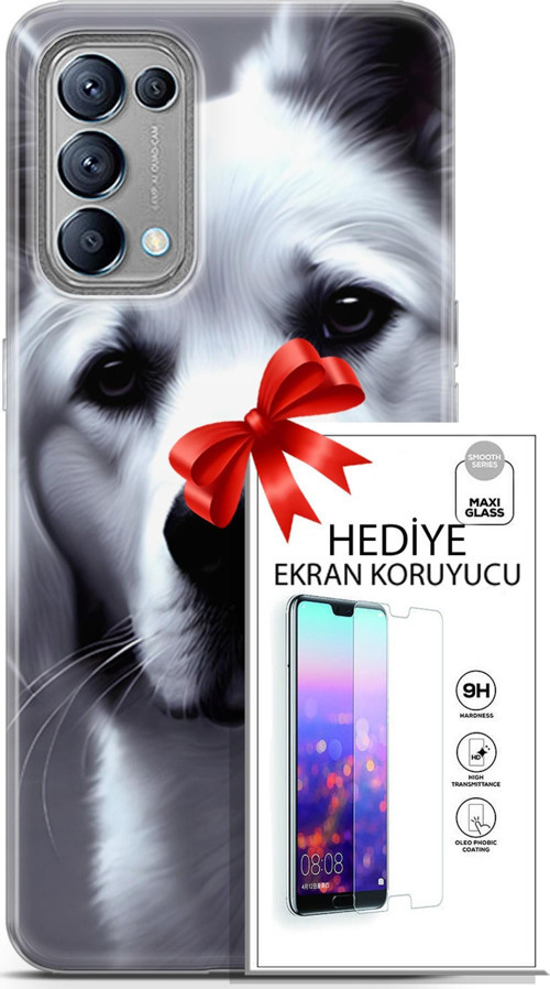 Oppo Reno 5 Kılıf Orijinal Seri Dogs 17 Avcı Yumuşak Kılıf + Ekran Koruyucu