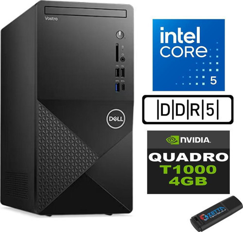 Vostro 3030 mt Intel Core I5 12400 64GB Ddr5 4tb SSD Windows 11 Home Quadro T1000-4GB Masaüstü Bilgisayar N3030I5T1000H30 + Zetta USB Bellek