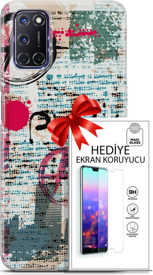 Oppo A72 Kılıf Orijinal Seri Punky 12 Punk Duvar Yazıları Tasarım Kılıf + Ekran Koruyucu