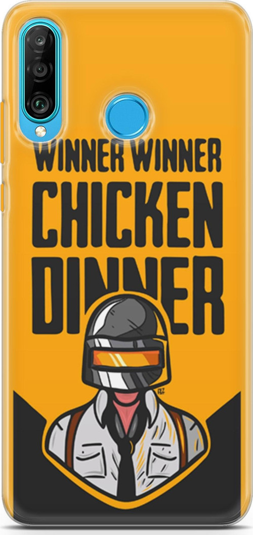 Huawei P30 Lite Kılıf Orijinal Seri Typo 17 Winner Chicken Dinner Yumuşak Kılıf