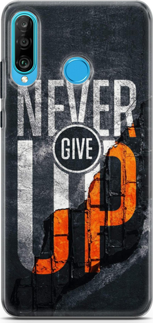 Huawei P30 Lite Kılıf Orijinal Seri Typo 29 Never Give Up Leke Tutmaz Kapak