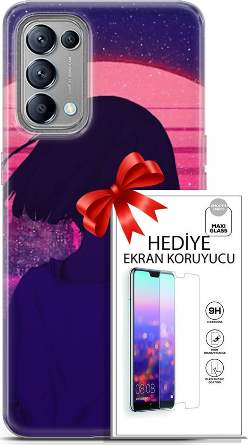 Oppo Reno 5 Kılıf Orijinal Seri Neo 12 Blak Panther Tasarım Kılıf + Ekran Koruyucu