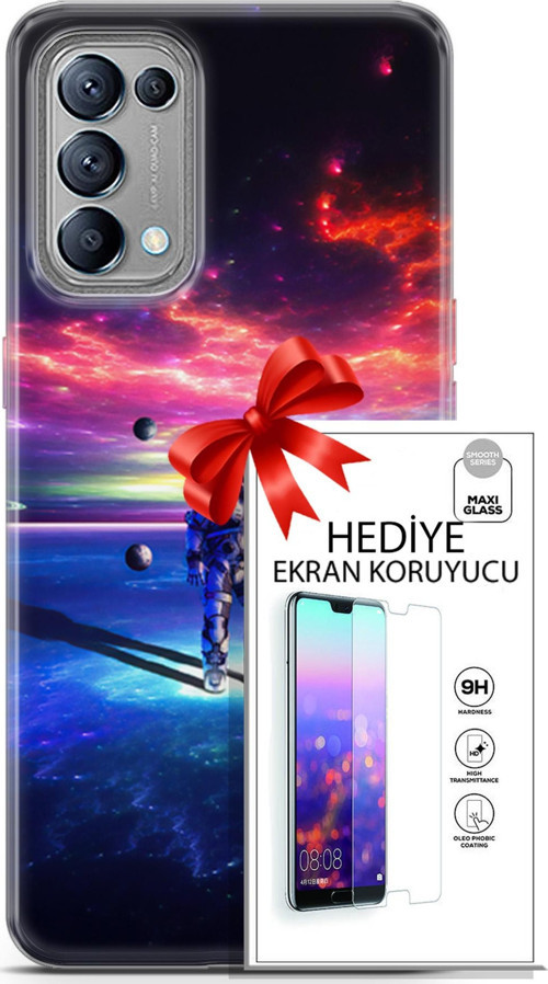 Oppo Reno 5 Kılıf Orijinal Seri Neo 22 Kaptan Amerika Kap + Ekran Koruyucu