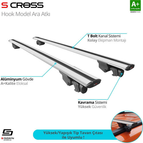 Mercedes C Uyumlu Class S205 2014-2021 Hook Anahtarsız Model Gri Ara Atkı A+ Kalite Parça
