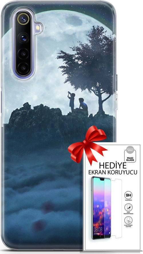 Realme 6 Kılıf Orijinal Seri Algorand 21 Ayışığında Darbe Önleyici Kapak + Ön Ekran Koruyucu