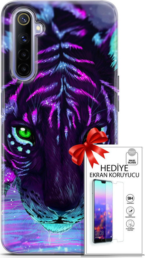 Realme 6 Kılıf Orijinal Seri Algorand 16 Pembe Neon Hediyelik Kılıf Ve Ekran Koruyucu
