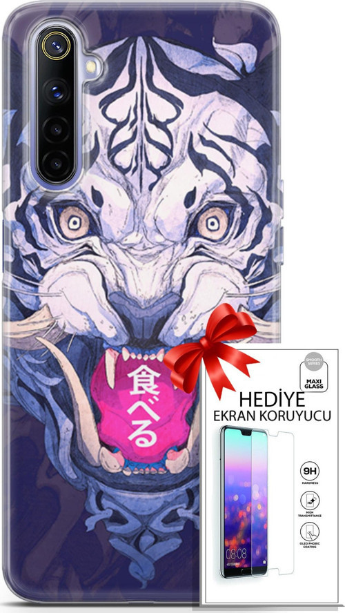 Realme 6 Kılıf Orijinal Seri Algorand 19 China Tam Koruma Kılıf + Ekran Koruyucu