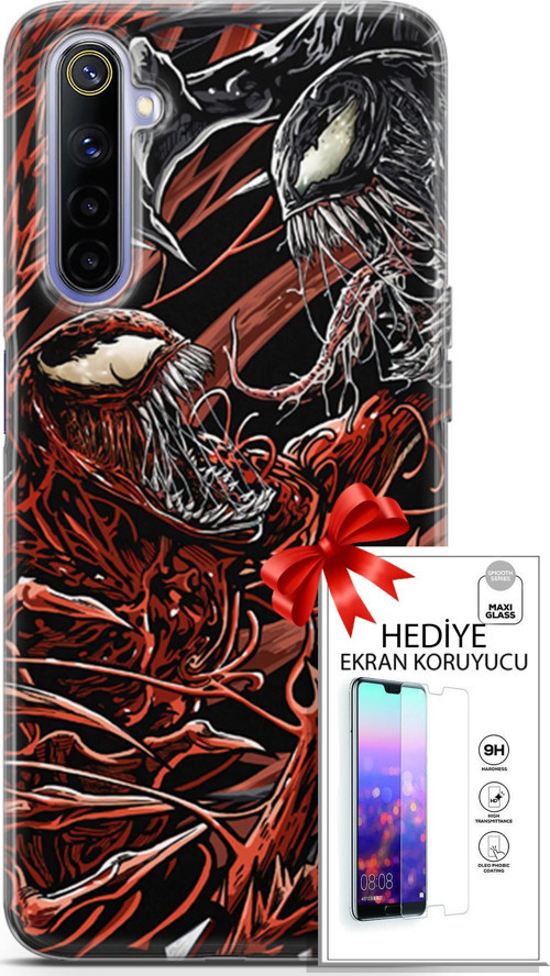Realme 6 Kılıf Orijinal Seri Cardano 21 Stranger Darbe Önleyici Kapak + Ön Ekran Koruyucu