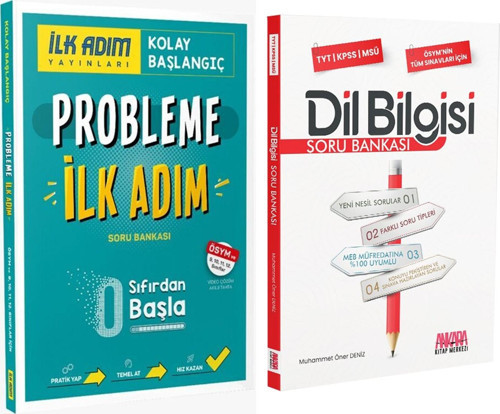 İlk Adım Yayınları Probleme İlk Adım ve AKM Dil Bilgisi Soru Bankası Seti 2 Kitap