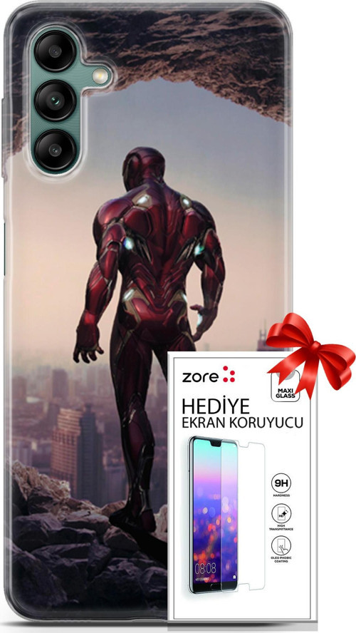 Samsung Galaxy A04S Kılıf Orijinal Seri Supers 02 Iron Man Kapak Ve Ekran Koruyucu