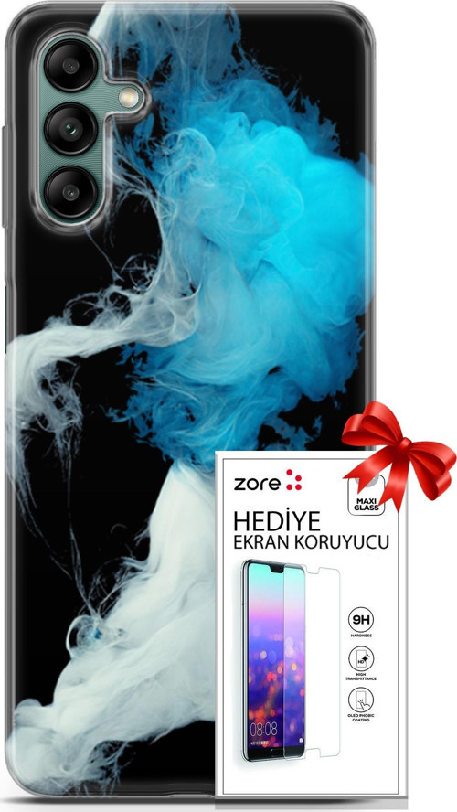 Samsung Galaxy A04S Kılıf Orijinal Seri Supers 06 Soyut Duman Koruyucu Kapak Ekran Koruyucu