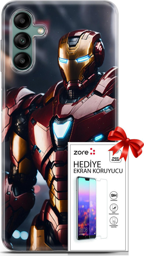 Samsung Galaxy A04S Kılıf Orijinal Seri Supers 23 Iron Man Telefon Kabı Ve Ekran Koruyucu