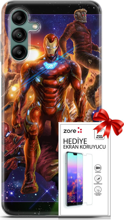 Samsung Galaxy A04S Kılıf Orijinal Seri Supers 28 Avengers Endgame İz Bırakmayan Kılıf + Ön Ekran Koruyucu