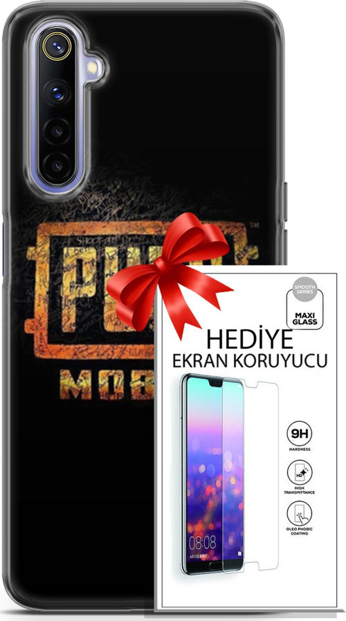 Realme 6 Kılıf Orijinal Seri Pubg 14 Logo Cover Kılıf + Ön Ekran Koruyucu