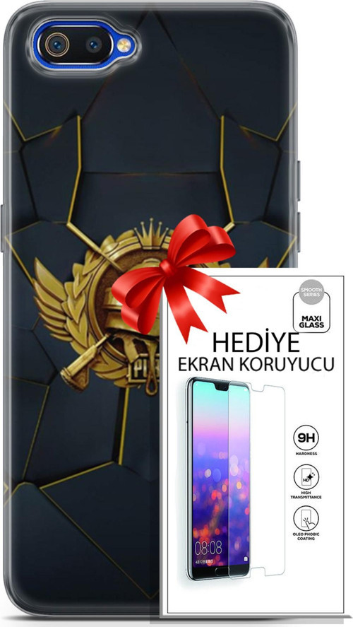 Realme C2 Kılıf Orijinal Seri Pubg 16 Amblem Hediyelik Kılıf Ve Ekran Koruyucu