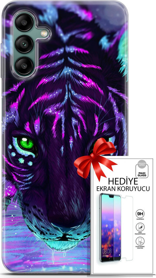 Samsung Galaxy A04S Kılıf Orijinal Seri Algorand 16 Pembe Neon Hediyelik Kılıf Ve Ekran Koruyucu