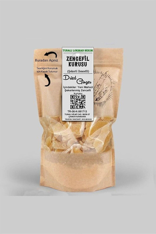 Kuru Zencefil Kuru Meyve (Şeker Ile Kurutulmuştur)Meyvesi 100 Gr