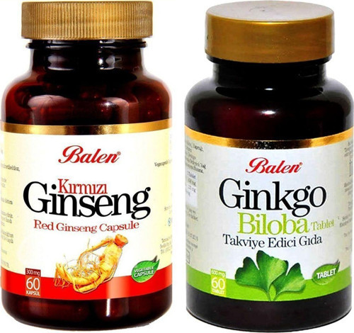 Kırmızı Gınseng 375 Mg 60 Kapsül Ginko Biloba 600 Mg 60 Tab
