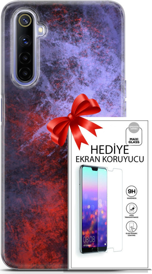 Realme 6 Kılıf Orijinal Seri Nature 18 Karışık Parlak Kılıf + Ekran Koruyucu Full Korumaketi