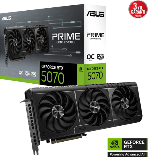 RTX 5070 Prime OC Edition PRIME-RTX5070-O12G 192 Bit GDDR7 12 GB Ekran Kartı