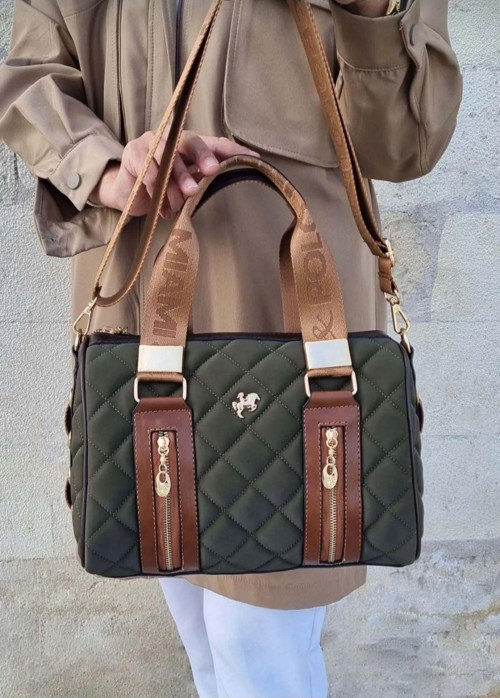 Polo Kadın Kapitone Büyük Boy El Ve Omuz Silindir Model Çanta Tyc073823 Haki