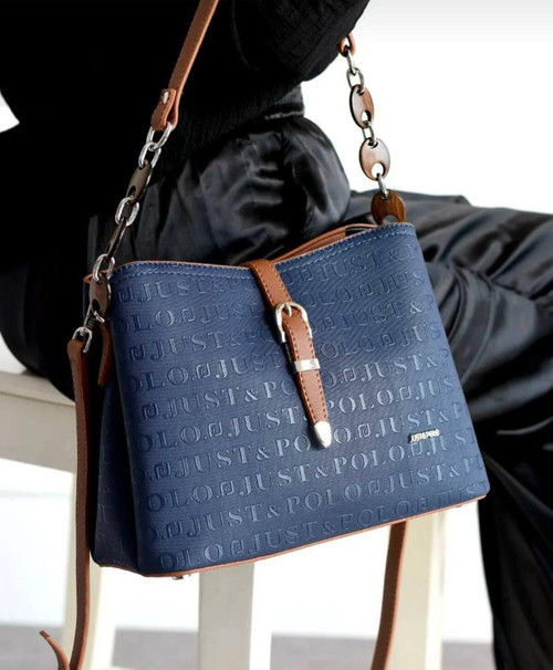 Justpolo Kadın Siyah 3D Just & Polo Desenli Omuz Ve El Çantası Tyc0Et4014 Lacivert