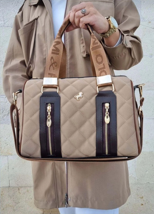 Justpolo Kadın Silindir Model El Ve Omuz Çantası Koyu Vizon