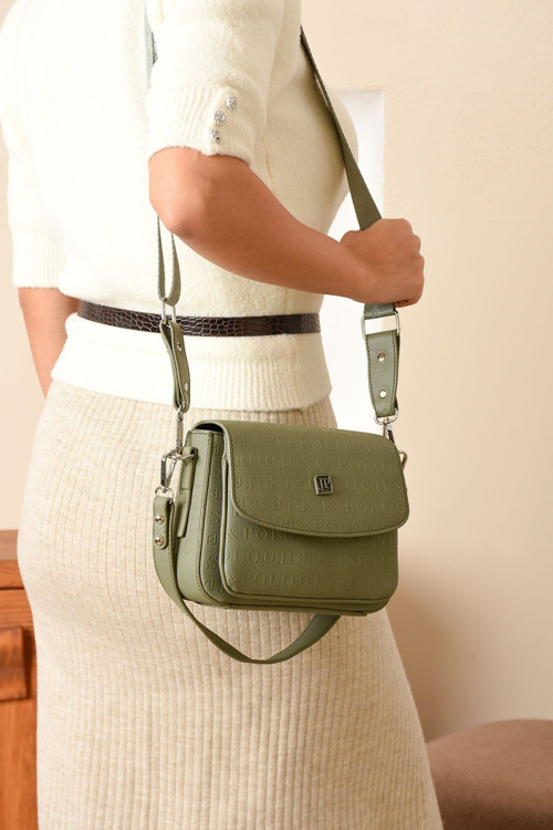 Yeni Sezon Kolon Askılı 4 Bölmeli Beyaz Kadın Omuz Çantası 21X16Cm Justpolo Yeşil