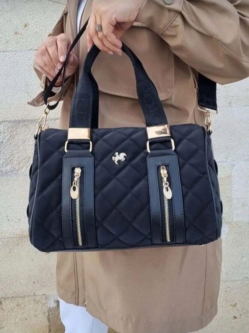 Polo Kadın Kapitone Büyük Boy El Ve Omuz Silindir Model Çanta Tyc073823 Metalik