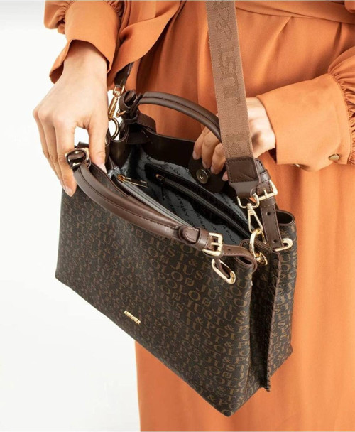 Justpolo Kadın Beyaz El Yapımı Büyük Boy 5 Bölmeli Örgülü Salaş Model Omuz Çantası 2180 Tcyet04031 Kahverengi - Taba