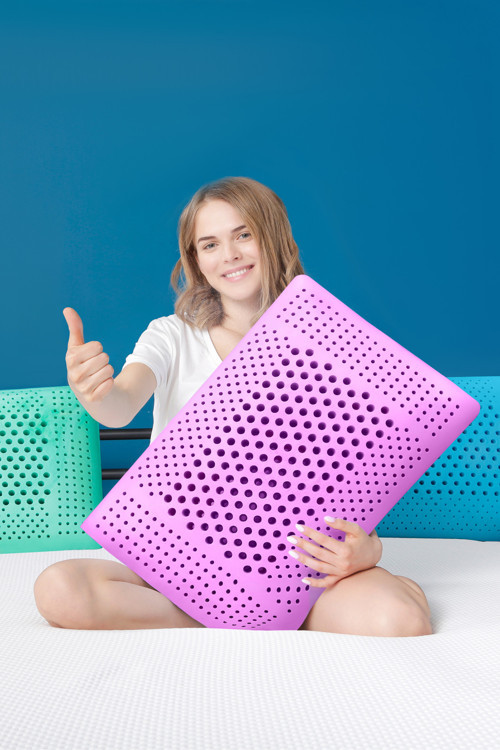 Air Terapi Hava Kanallı Ortopedik Yastık Visco Yastık Mor 60x40x16cm